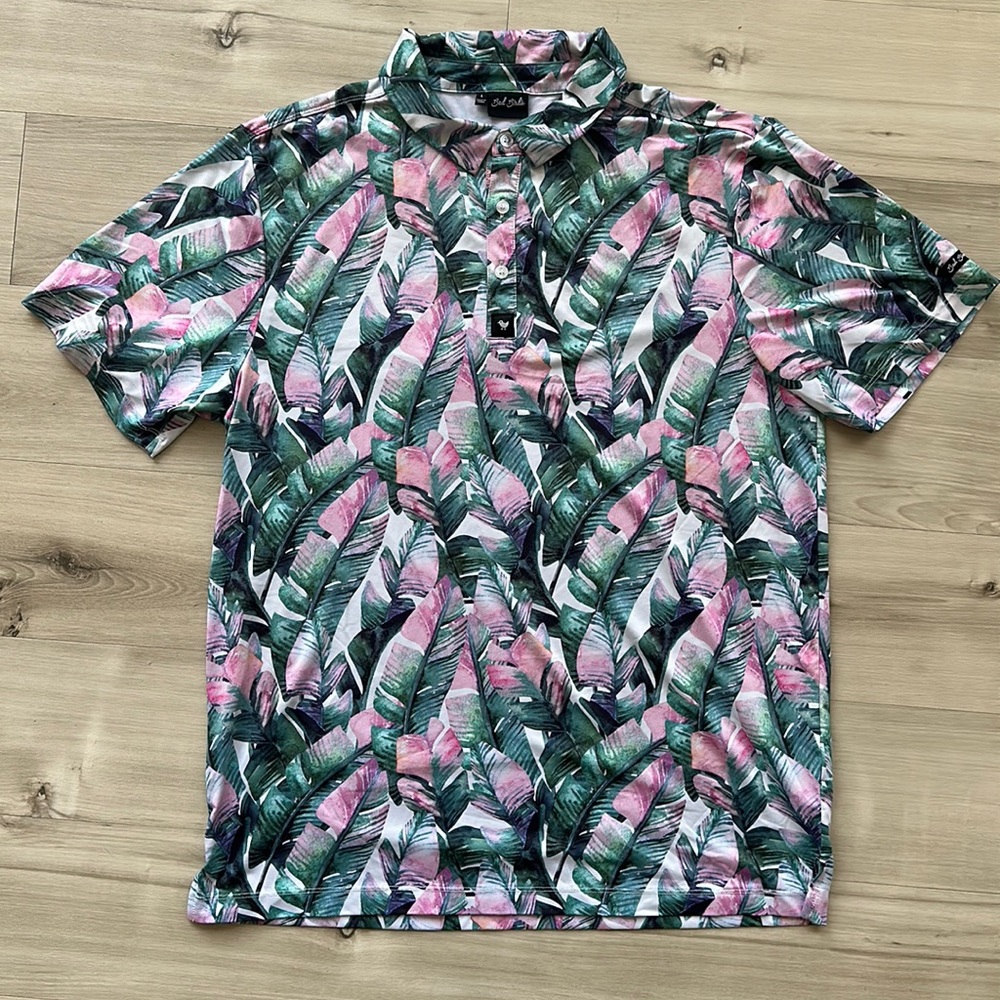 Bad Birdie Polo Palm Print